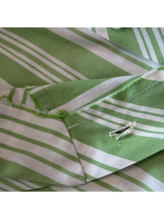 Vintage 60's Womens Dress Handmade Green White Stripe Sleeveless Shift 14 16 - Picture 10 of 15